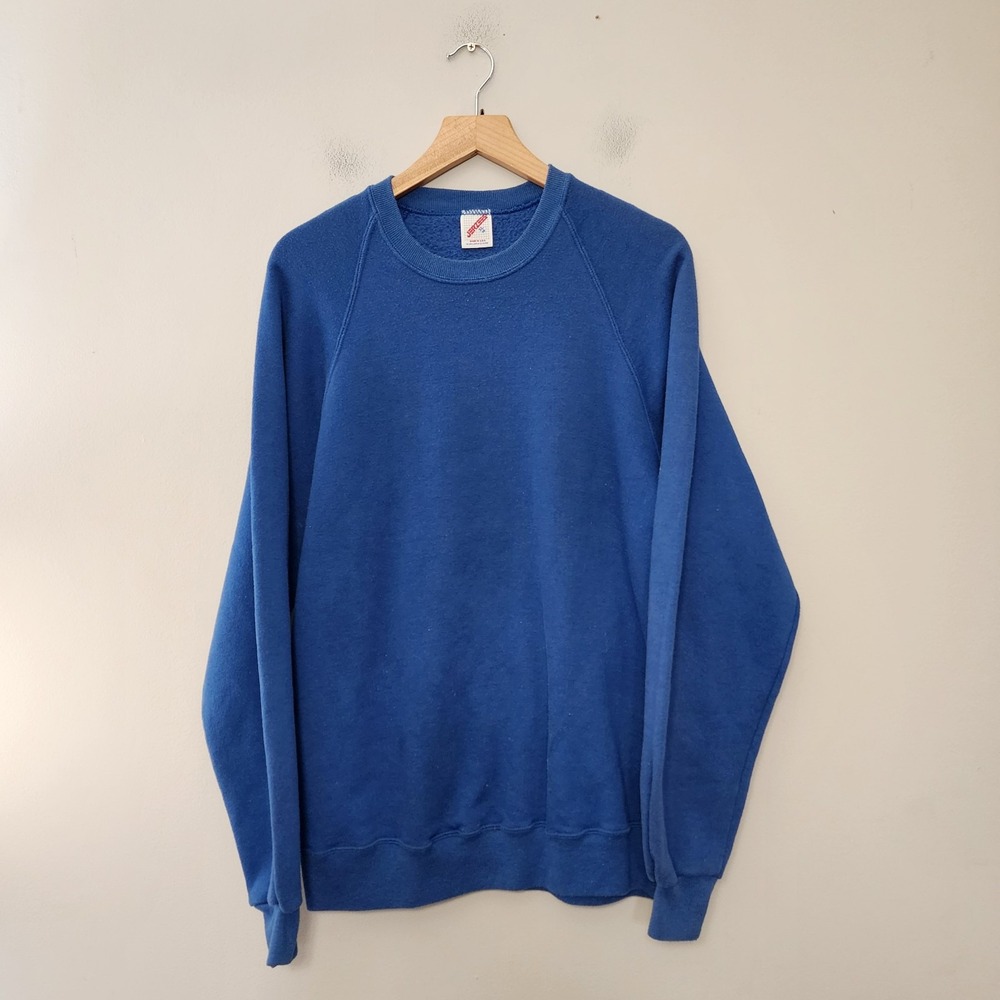 Vintage 90s Jerzees Blank Crewneck Sweatshirt Mens XL Blue Pullover Y2k Skater
